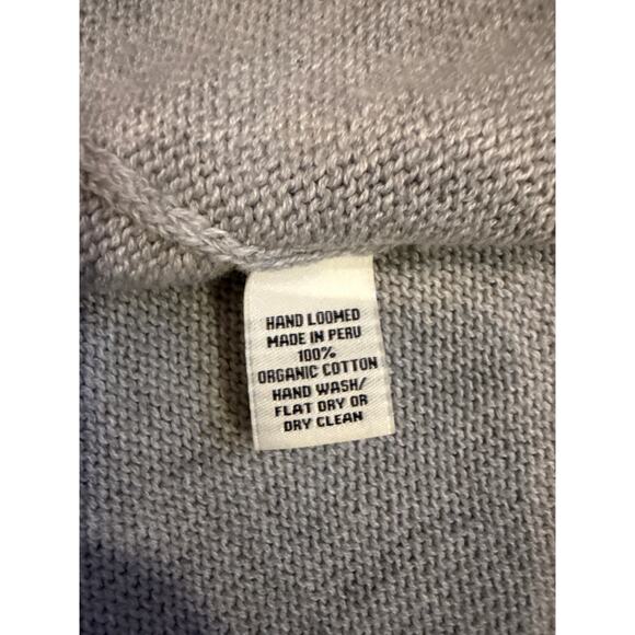 Indigenous Womens Gray 100% Organic Cotton Shell Button Lightweight Cardigan M - Picture 14 of 15